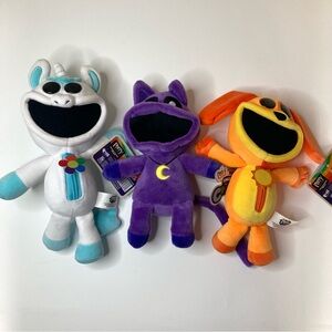 Three Poppy Playtime Smiling Critters 8" Set of 3 Soft Plush New With Tag